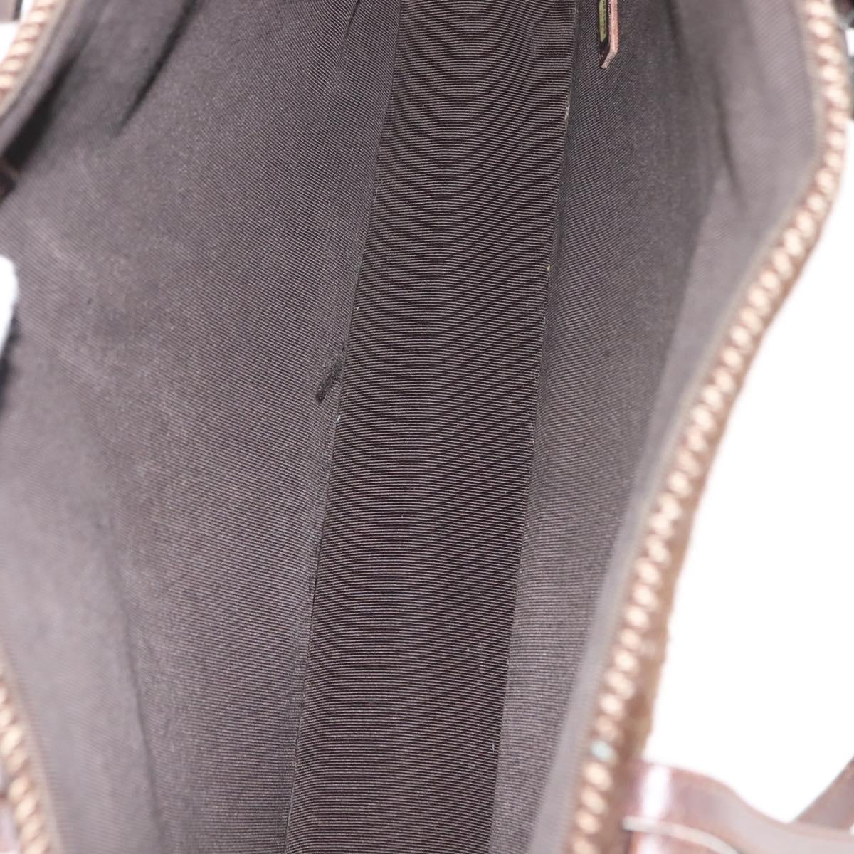 CHANEL Tote Bag Wool Brown CC Auth 145717