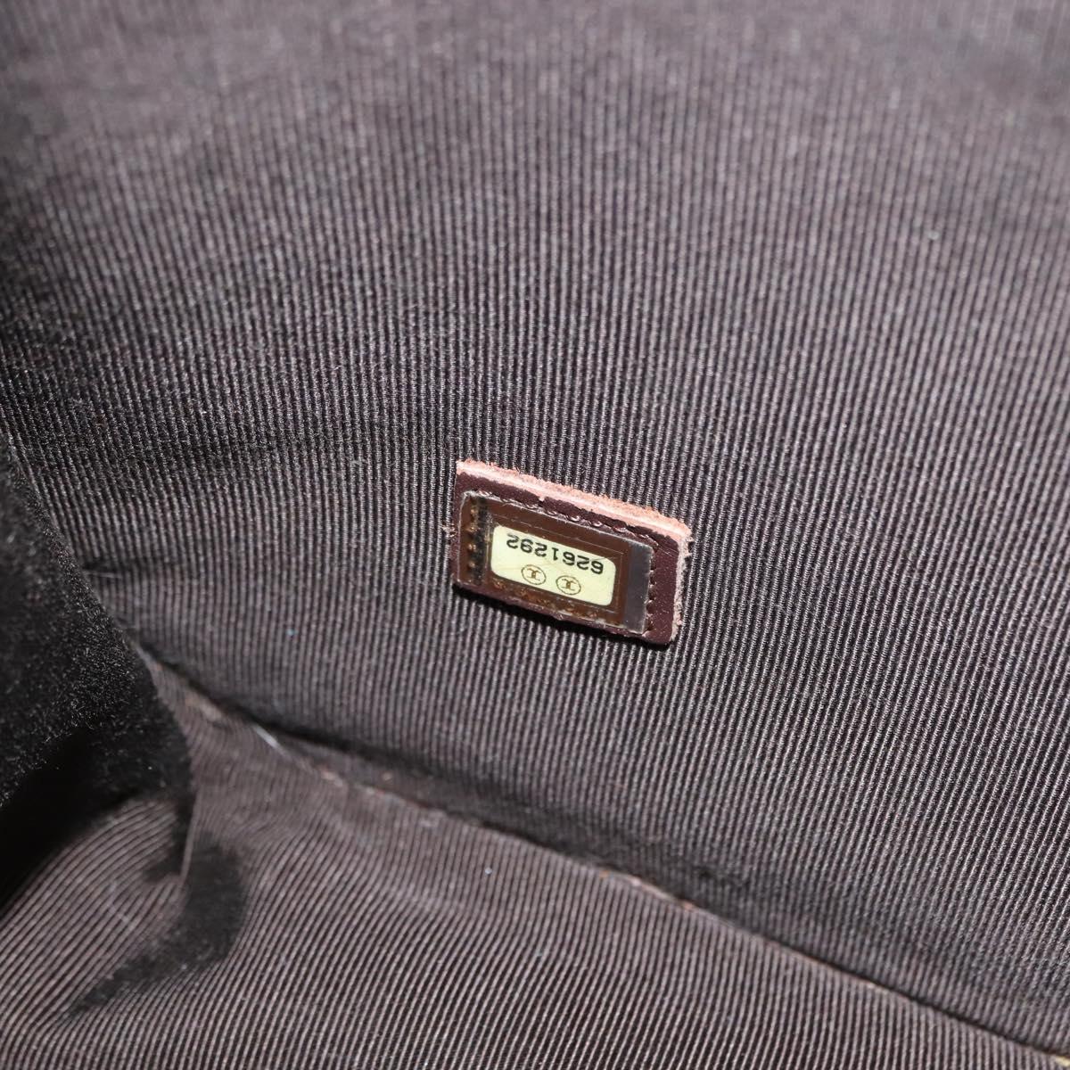 CHANEL Tote Bag Wool Brown CC Auth 145717