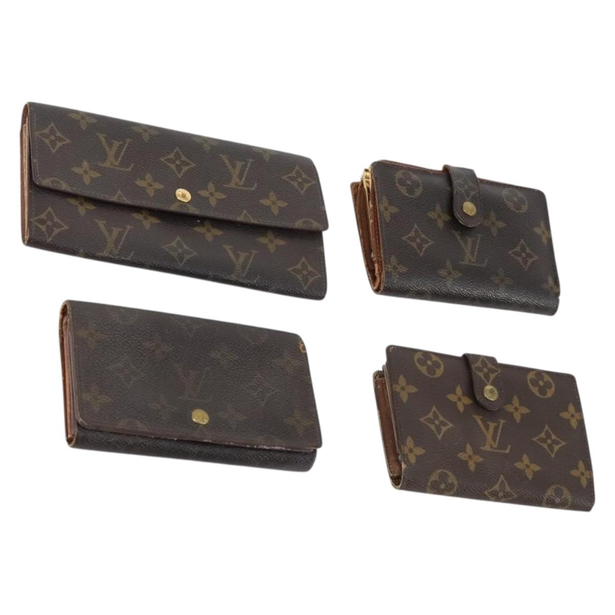 LOUIS VUITTON Monogram Wallet 4Set LV Auth 145719