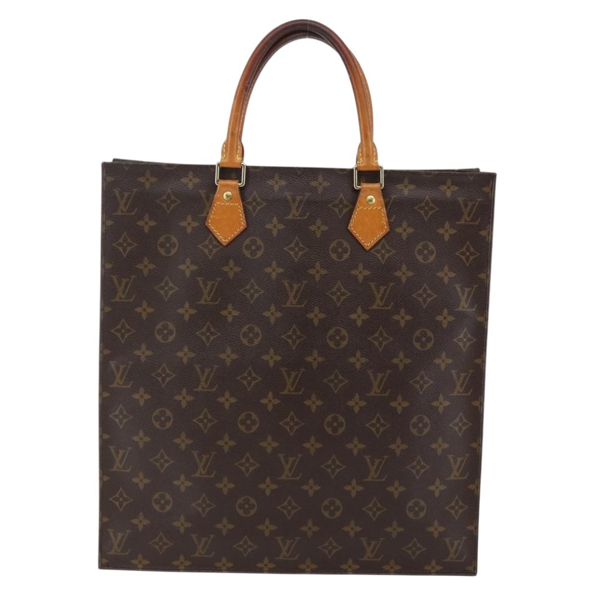 LOUIS VUITTON Monogram Sac Plat Hand Bag M51140 LV Auth 145748