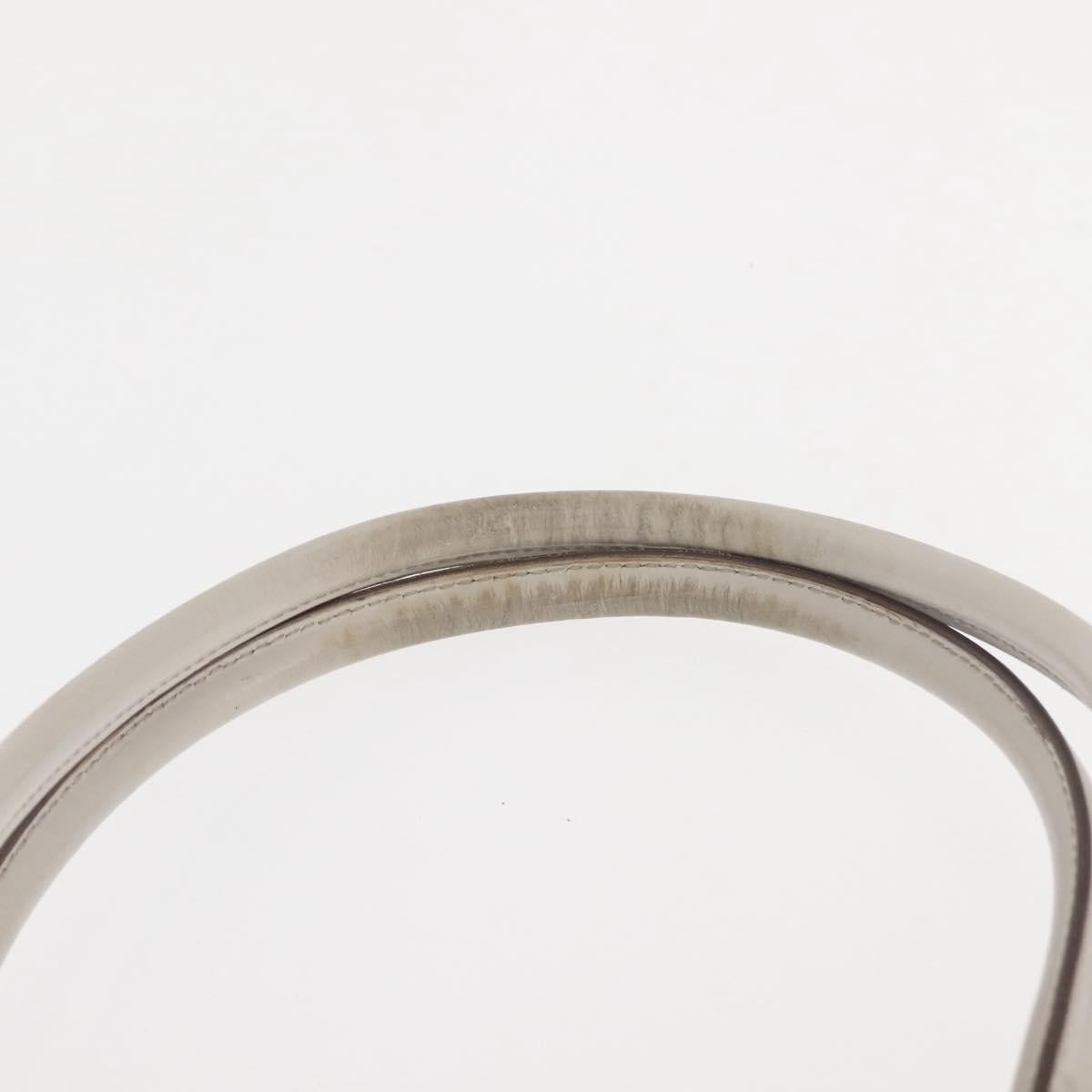 Salvatore Ferragamo Gancini Tote Bag Leather Beige Silver Auth 145755