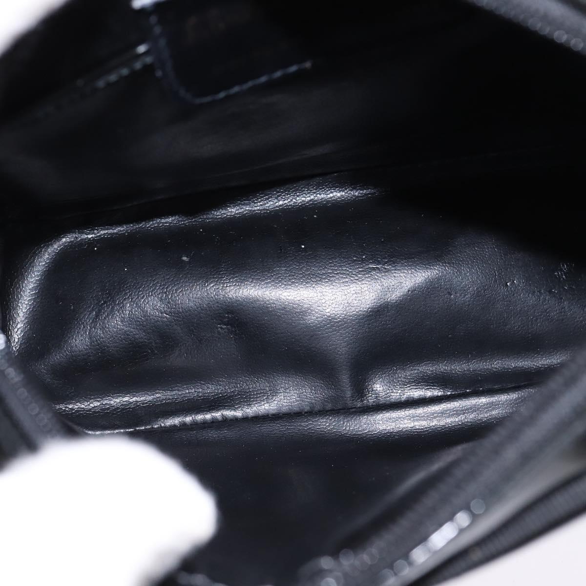 Salvatore Ferragamo Vala Shoulder Bag Enamel Black Gold Auth 145760