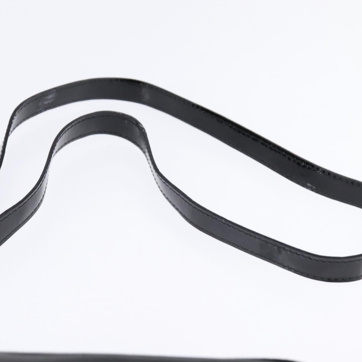 Salvatore Ferragamo Vala Shoulder Bag Enamel Black Gold Auth 145760