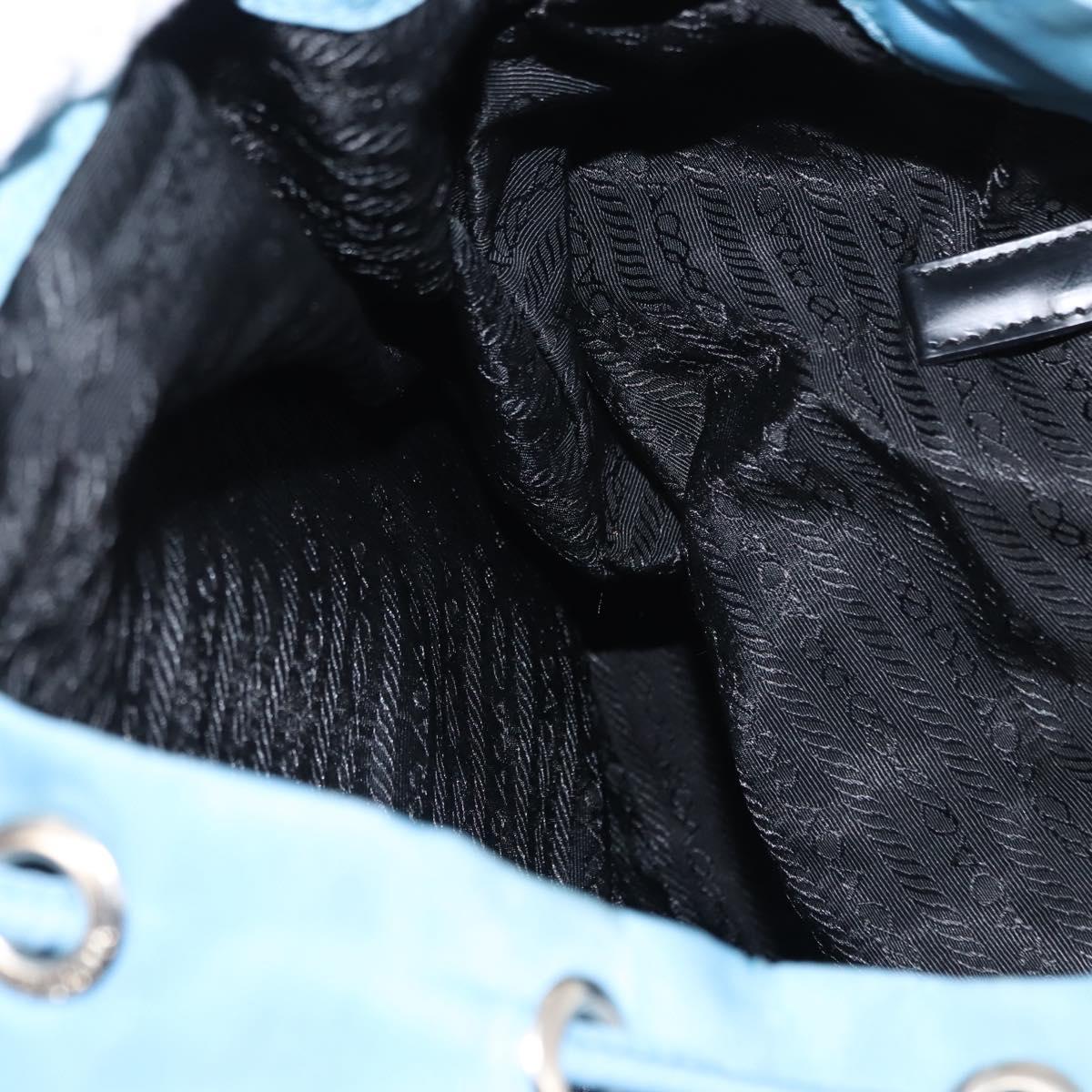 PRADA Backpack Nylon Light Blue Silver Auth 145764