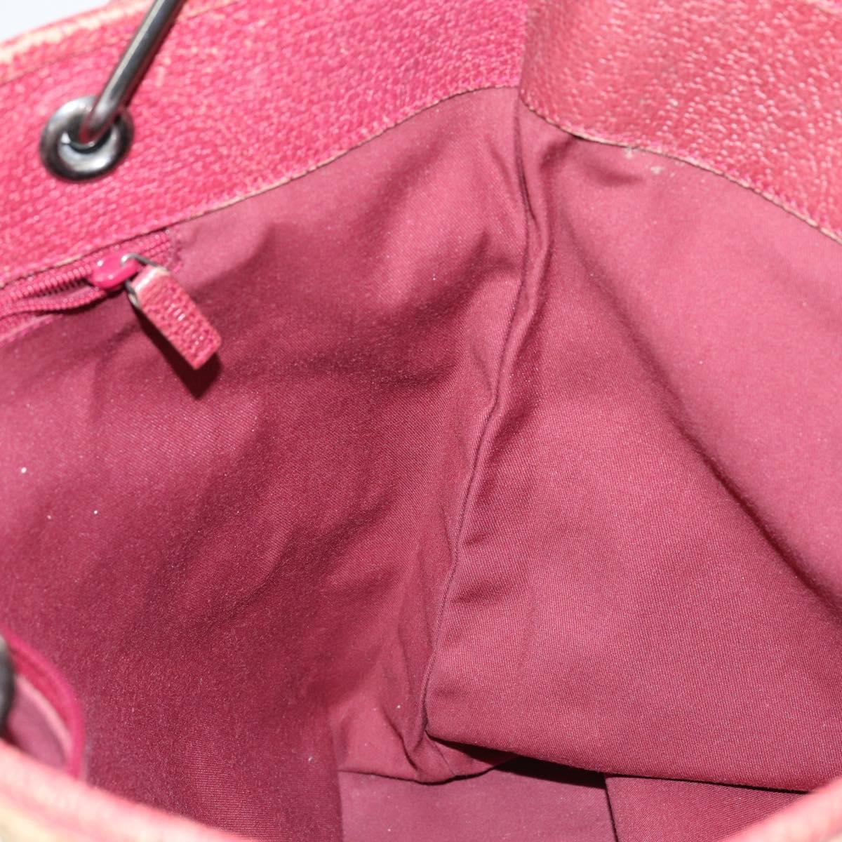 GUCCI GG Canvas Tote Bag Beige Silver 120836 Auth 145766