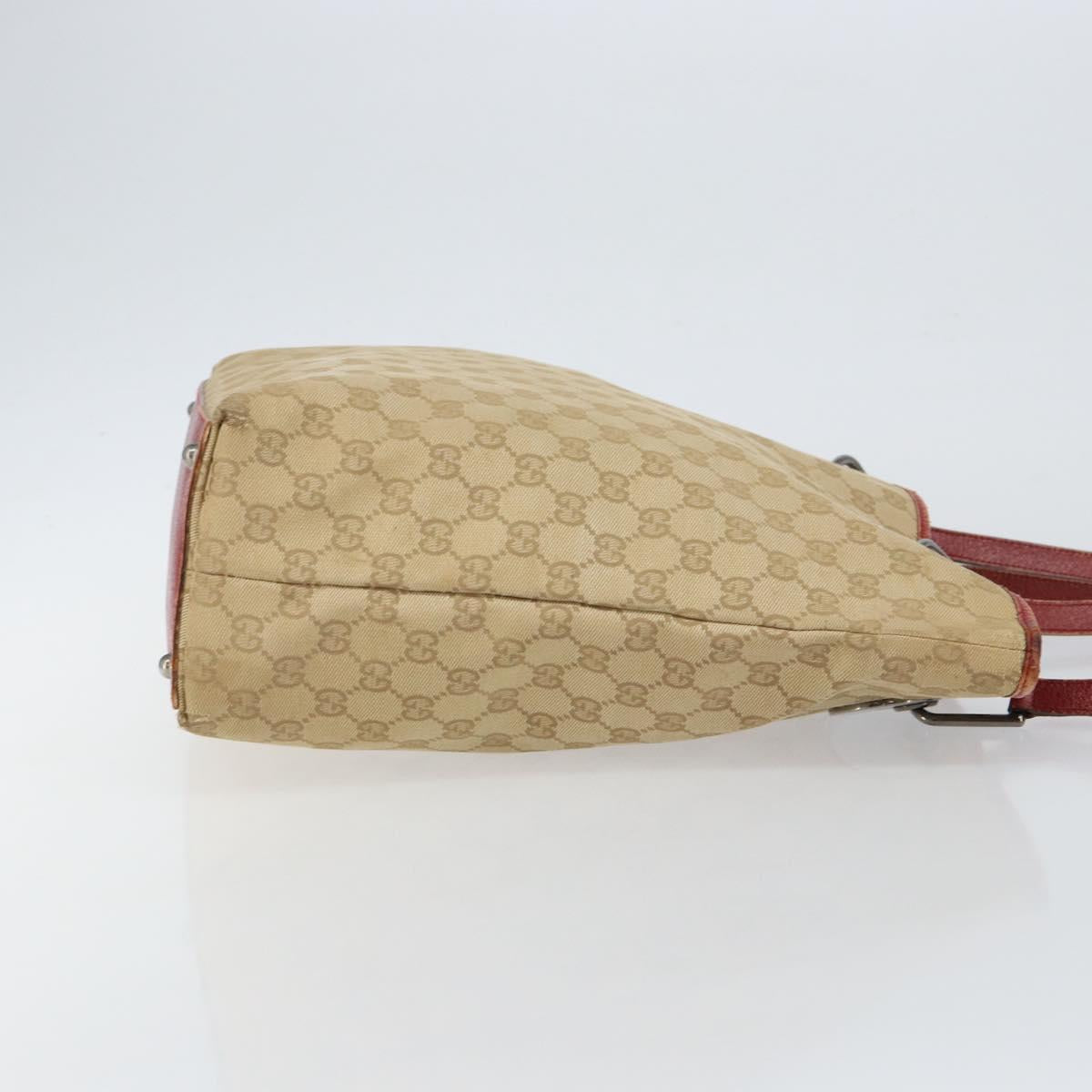 GUCCI GG Canvas Tote Bag Beige Silver 120836 Auth 145766