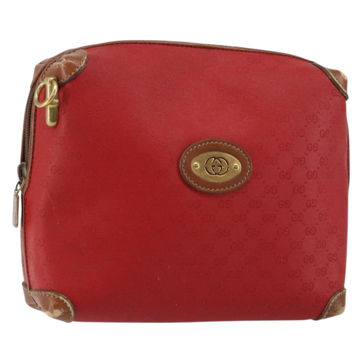 GUCCI Micro GG Supreme Pouch PVC Red Gold 007 115 4916 Auth 145767