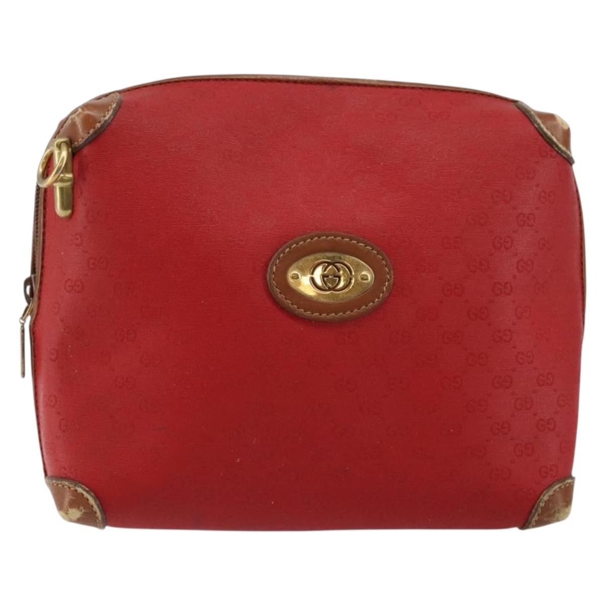 GUCCI Micro GG Supreme Pouch PVC Red Gold 007 115 4916 Auth 145767