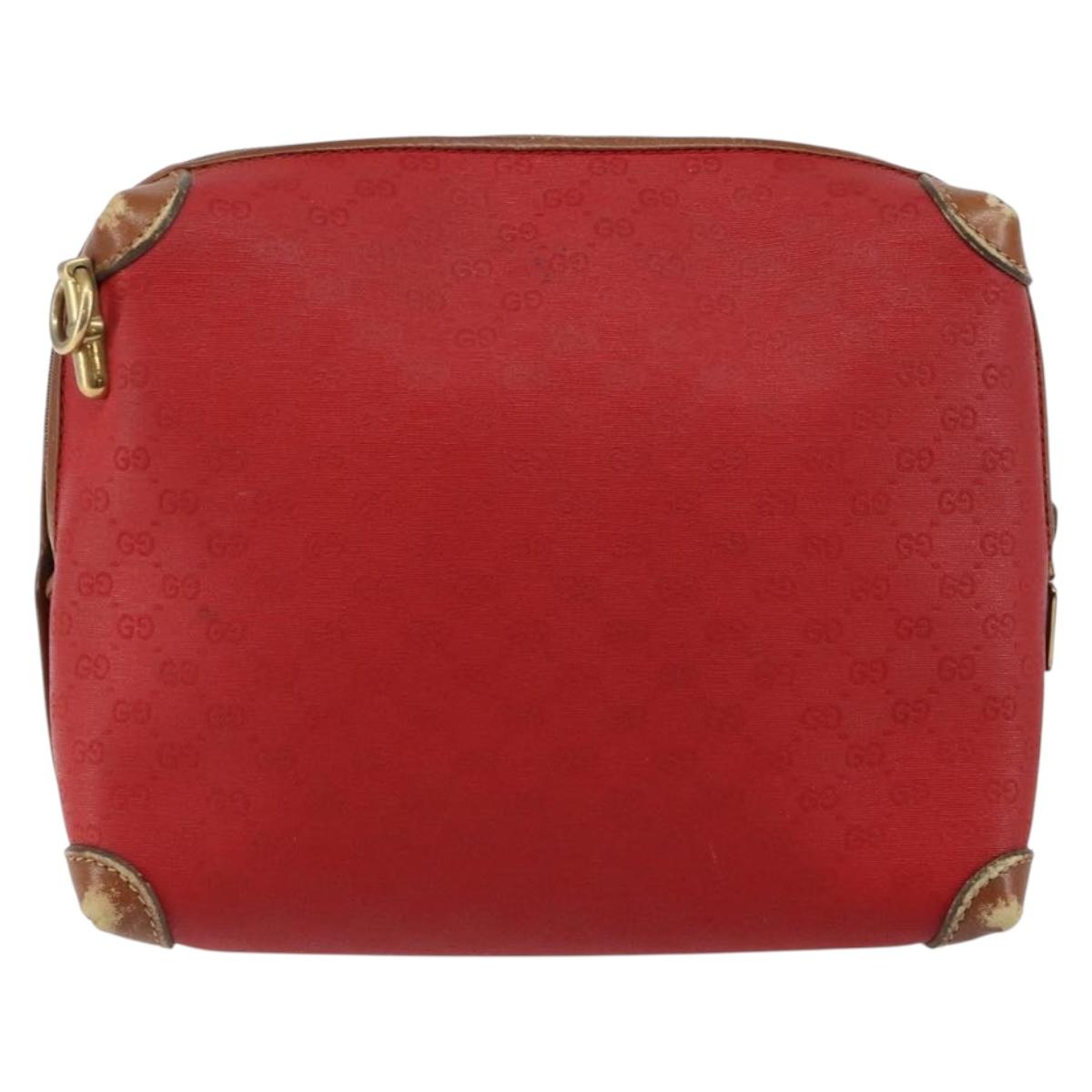 GUCCI Micro GG Supreme Pouch PVC Red Gold 007 115 4916 Auth 145767