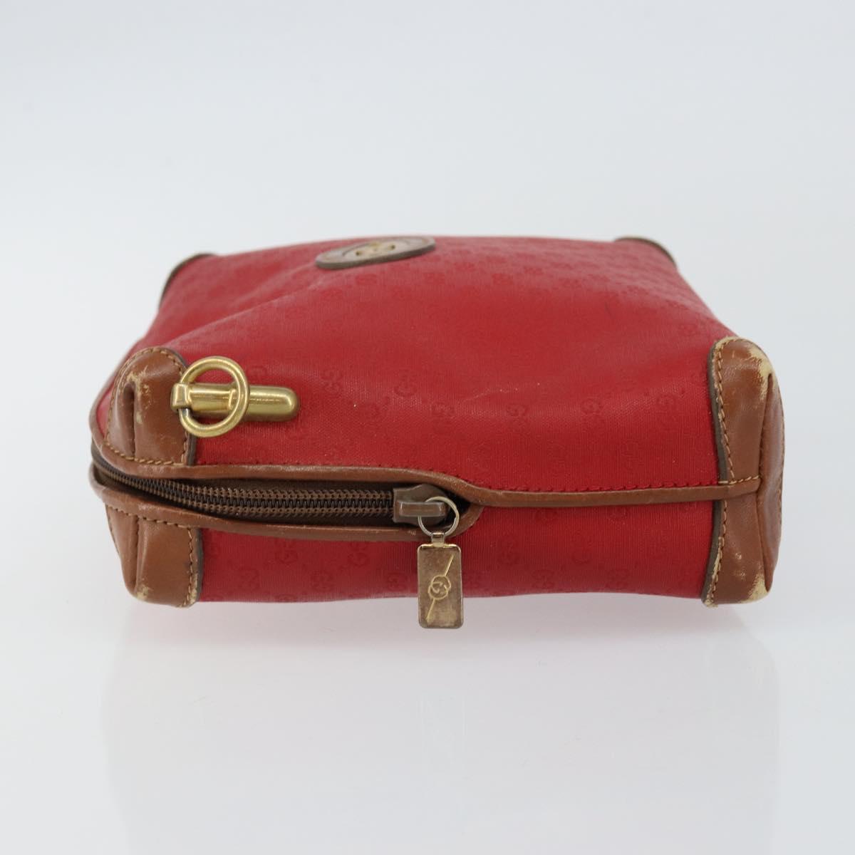 GUCCI Micro GG Supreme Pouch PVC Red Gold 007 115 4916 Auth 145767