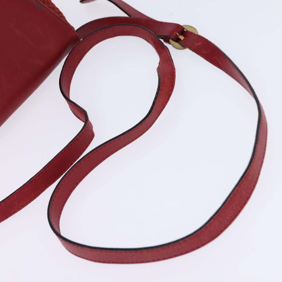 BOTTEGA VENETA Shoulder Bag Wool Red Auth 145768