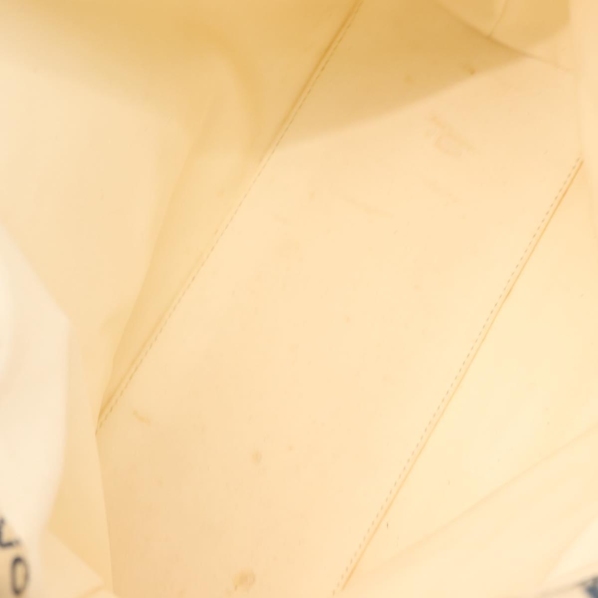 CHANEL Bysy line Tote Bag Canvas White CC Auth 145779