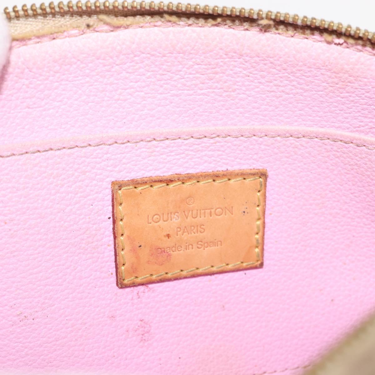 LOUIS VUITTON Multicolor Pochette Cosmetic PM Pouch White M47354 LV Auth 145783