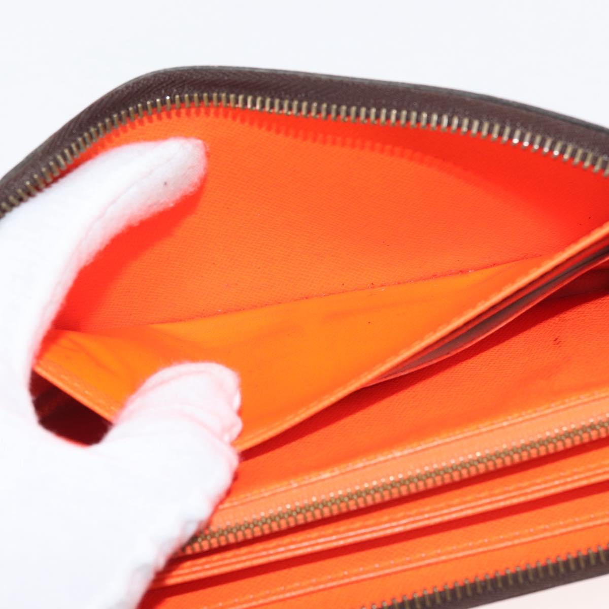 LOUIS VUITTON Monogram Graffiti Zippy Wallet Long Orange M93711 LV Auth 145791