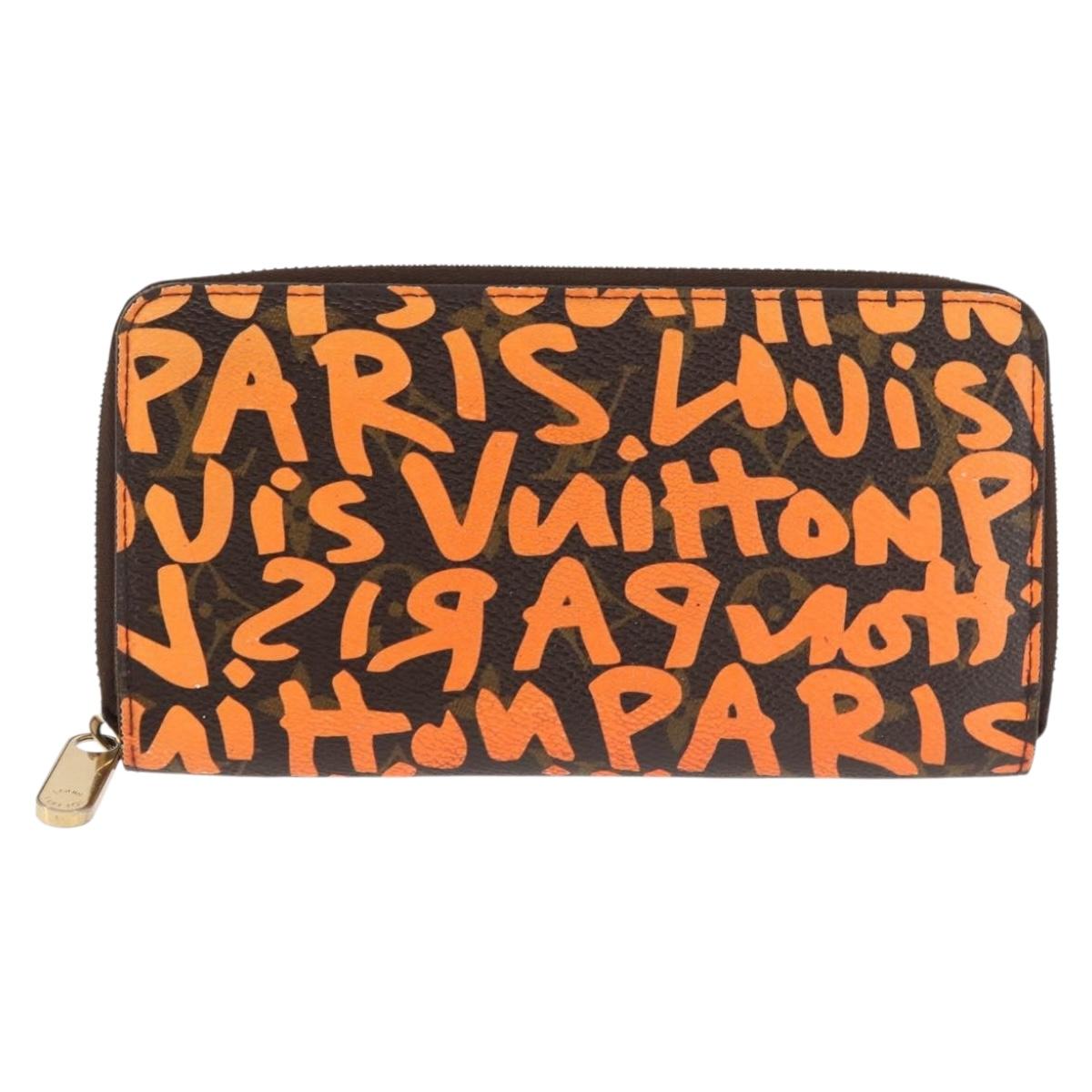 LOUIS VUITTON Monogram Graffiti Zippy Wallet Long Orange M93711 LV Auth 145791