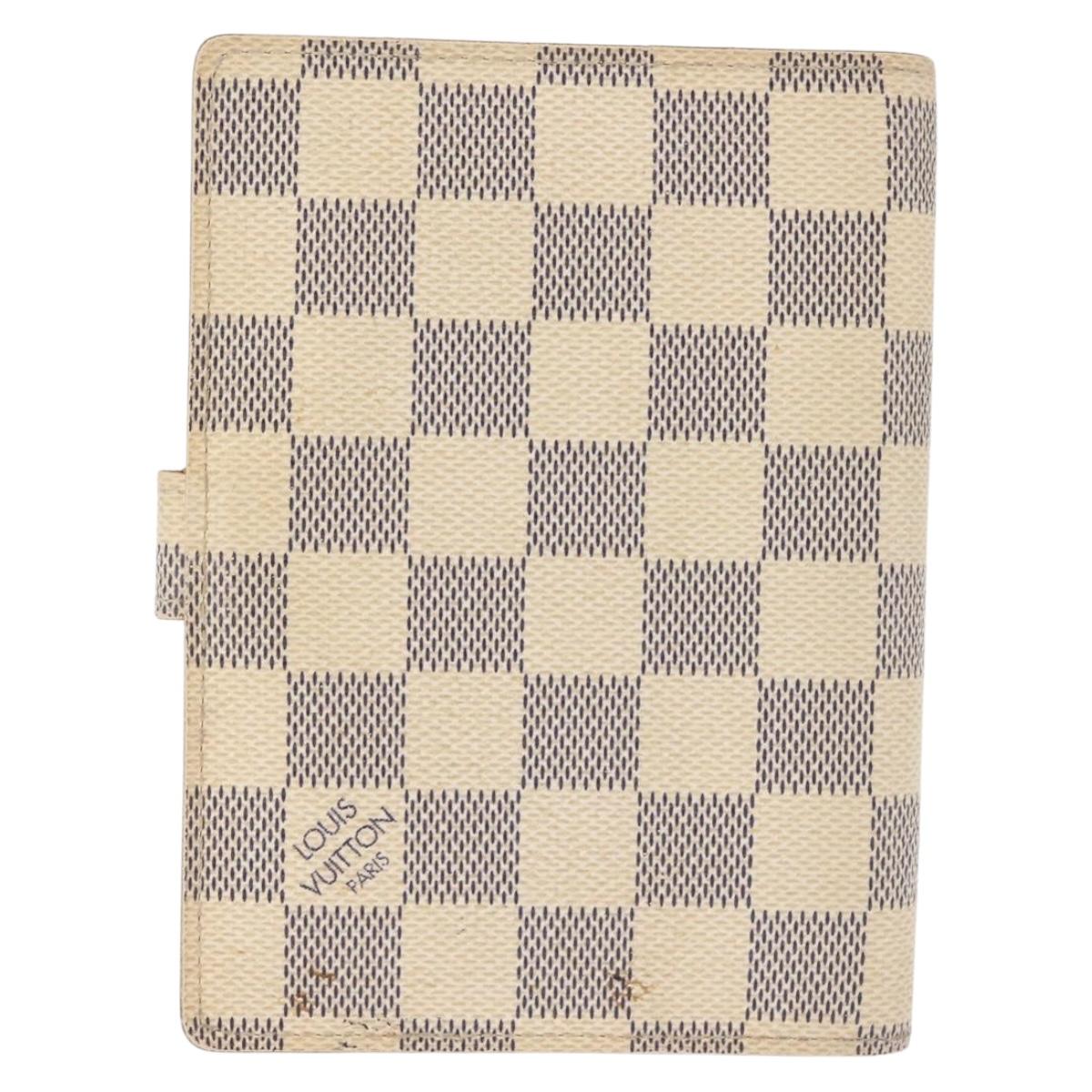 LOUIS VUITTON Damier Azur Agenda PM Day Planner Cover R20706 LV Auth 145793