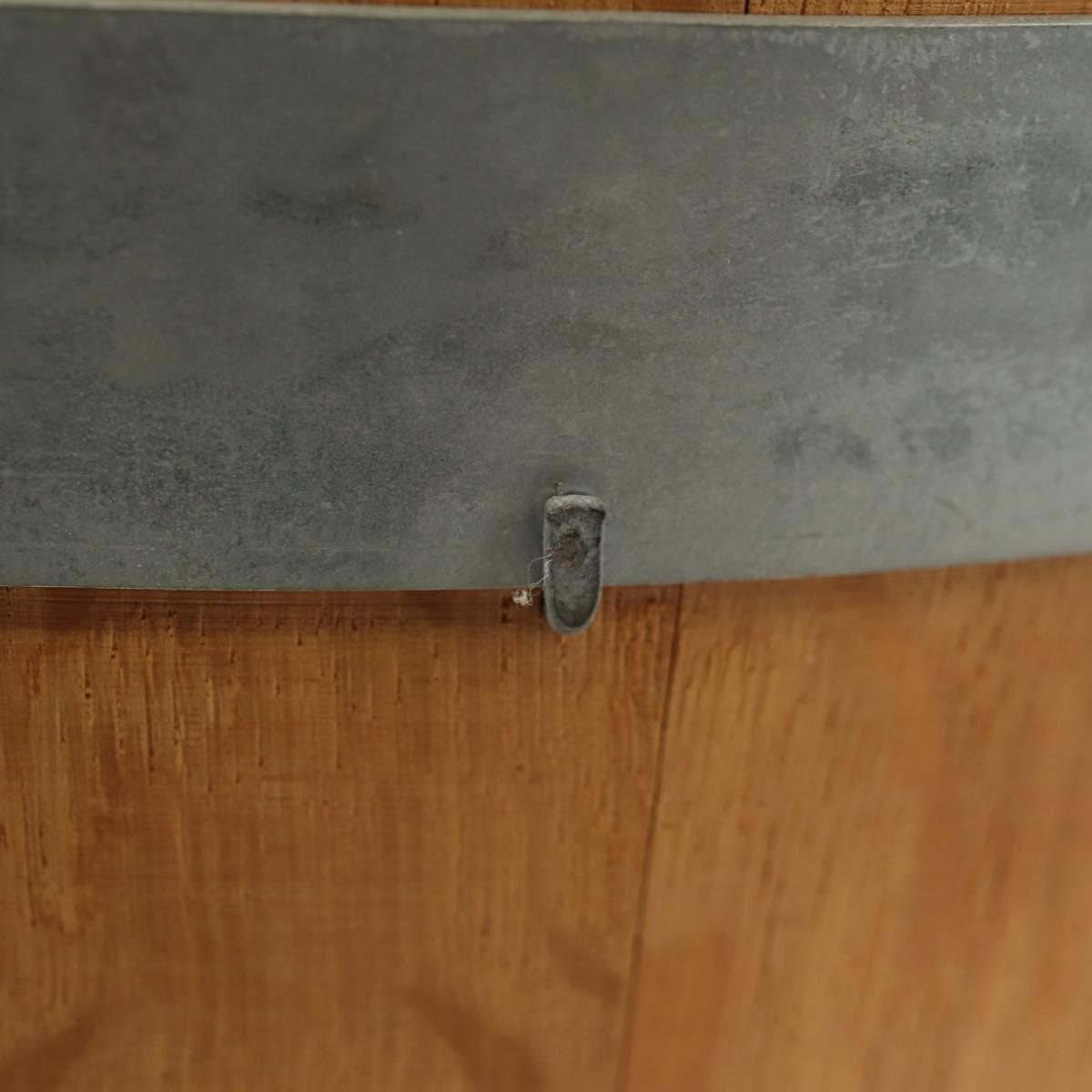 HERMES Bucket Groom Hand Bag Wood Beige Auth 145802V