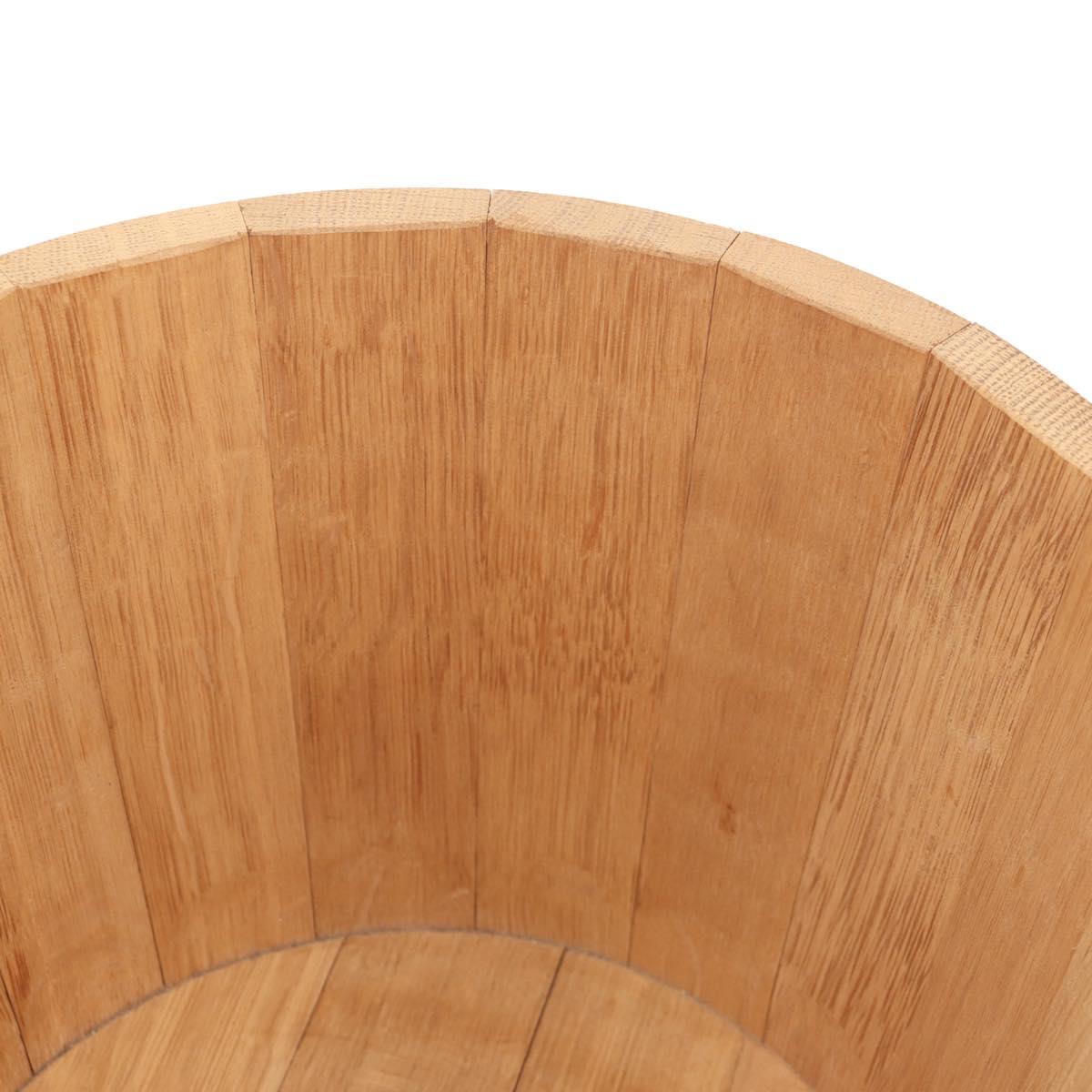 HERMES Bucket Groom Hand Bag Wood Beige Auth 145802V