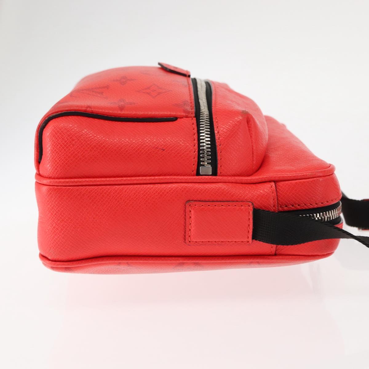 LOUIS VUITTON Taigalama Outdoor Messenger PM Bag Rouge M30821 LV Auth 145805