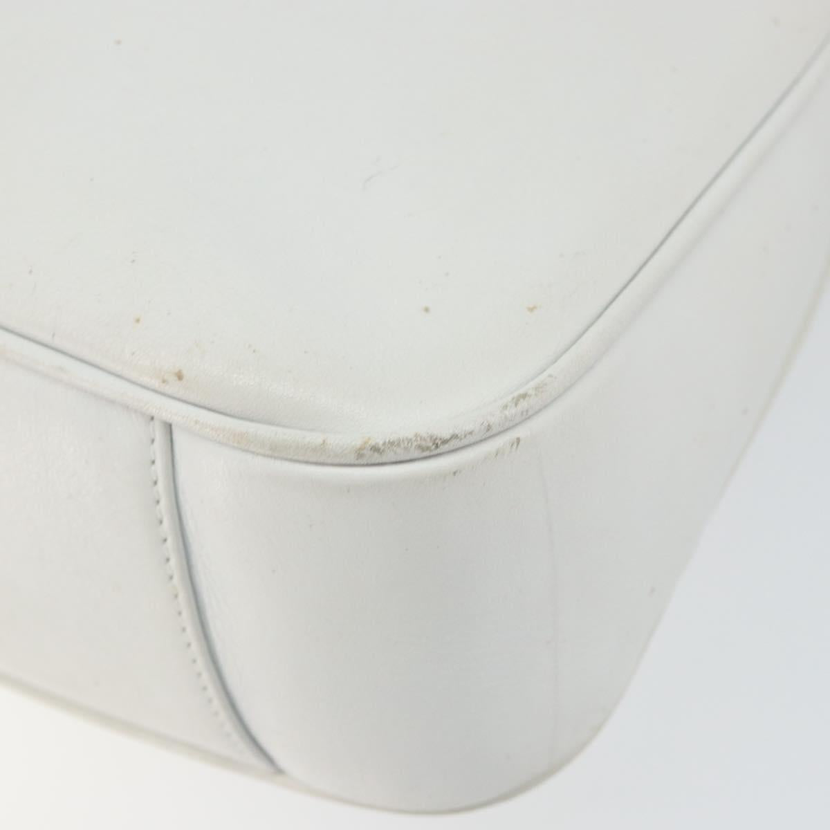 GUCCI Bamboo Hand Bag Leather 2way White Gold 001 3754 1638 Auth 145811