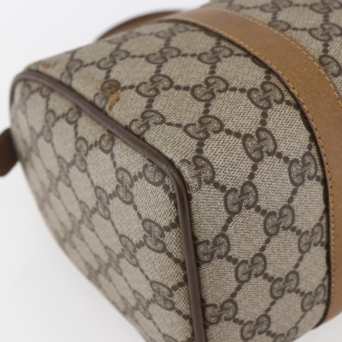 GUCCI GG Supreme Web Sherry Line Hand Bag PVC Beige Gold 39 02 006 Auth 145830