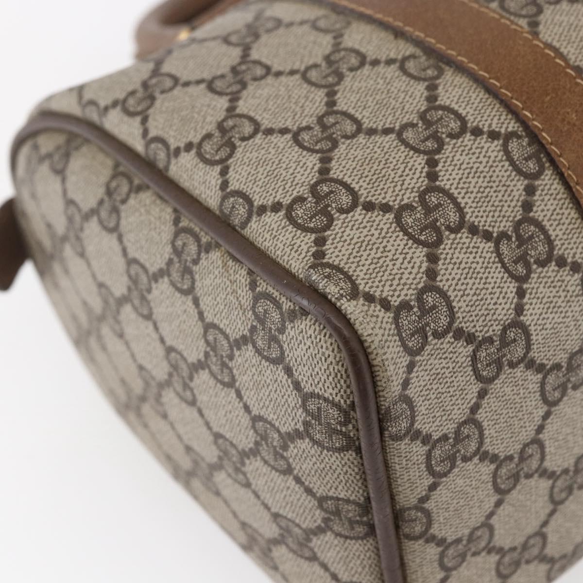 GUCCI GG Supreme Web Sherry Line Hand Bag PVC Beige Gold 39 02 006 Auth 145830