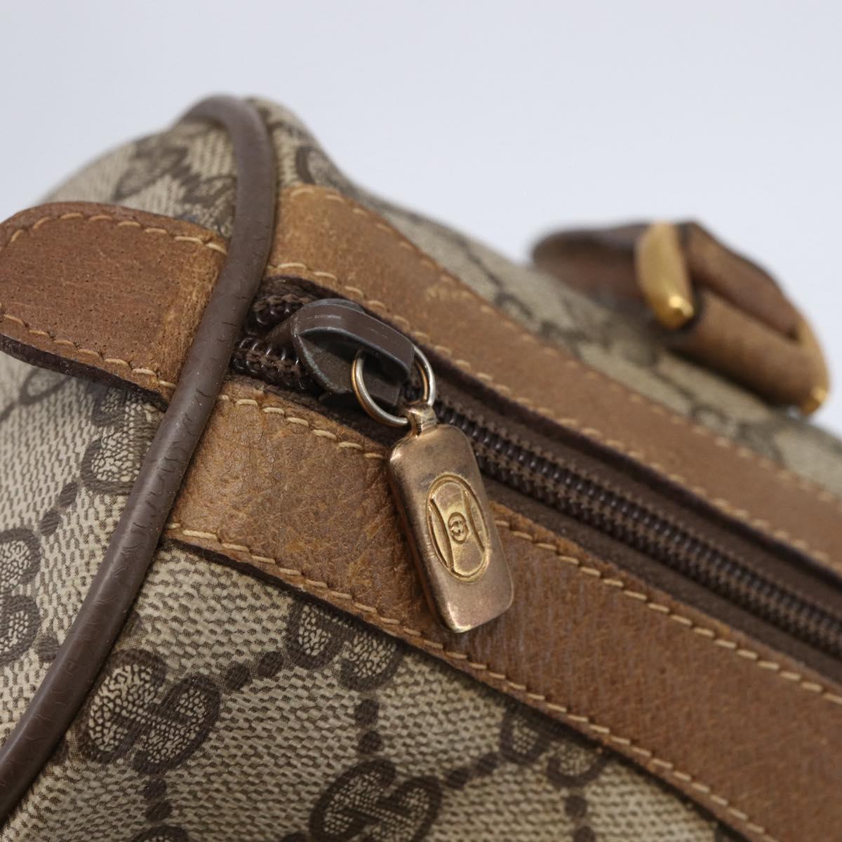 GUCCI GG Supreme Web Sherry Line Hand Bag PVC Beige Gold 39 02 006 Auth 145830