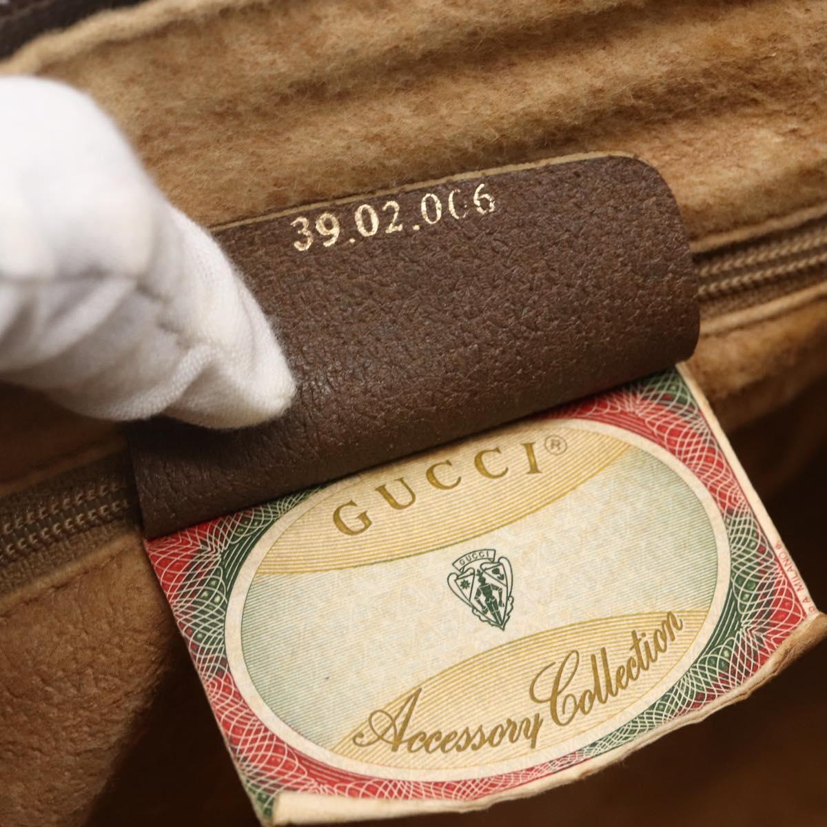 GUCCI GG Supreme Web Sherry Line Hand Bag PVC Beige Gold 39 02 006 Auth 145830