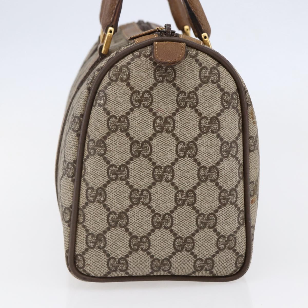 GUCCI GG Supreme Web Sherry Line Hand Bag PVC Beige Gold 39 02 006 Auth 145830