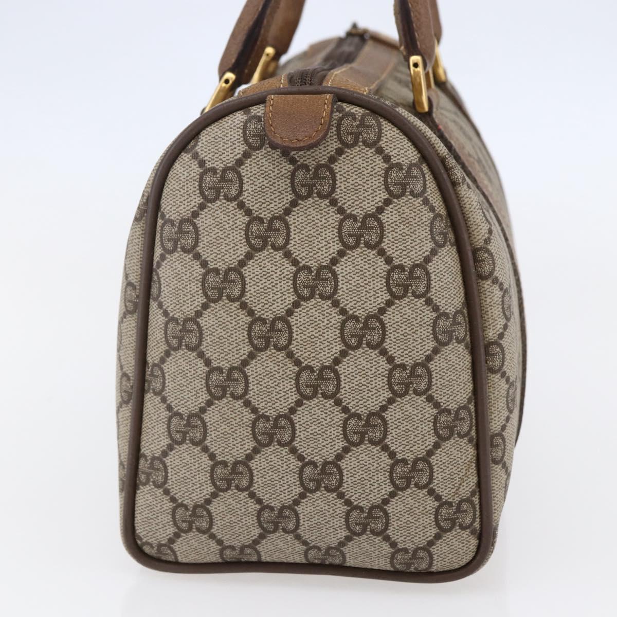 GUCCI GG Supreme Web Sherry Line Hand Bag PVC Beige Gold 39 02 006 Auth 145830