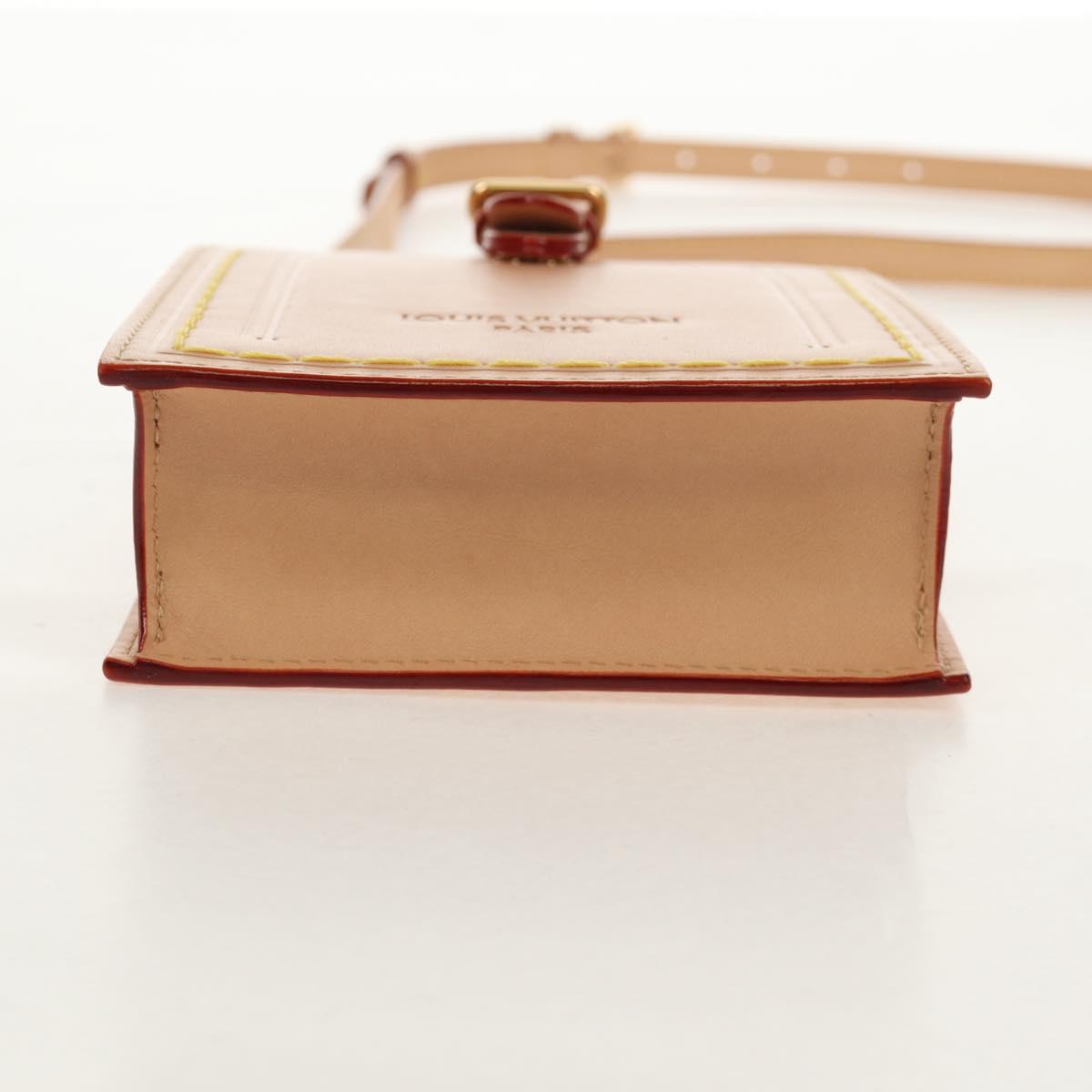 LOUIS VUITTON LV Name Tag XL Clutch Bag Leather Beige M82225 LV Auth 145840SM