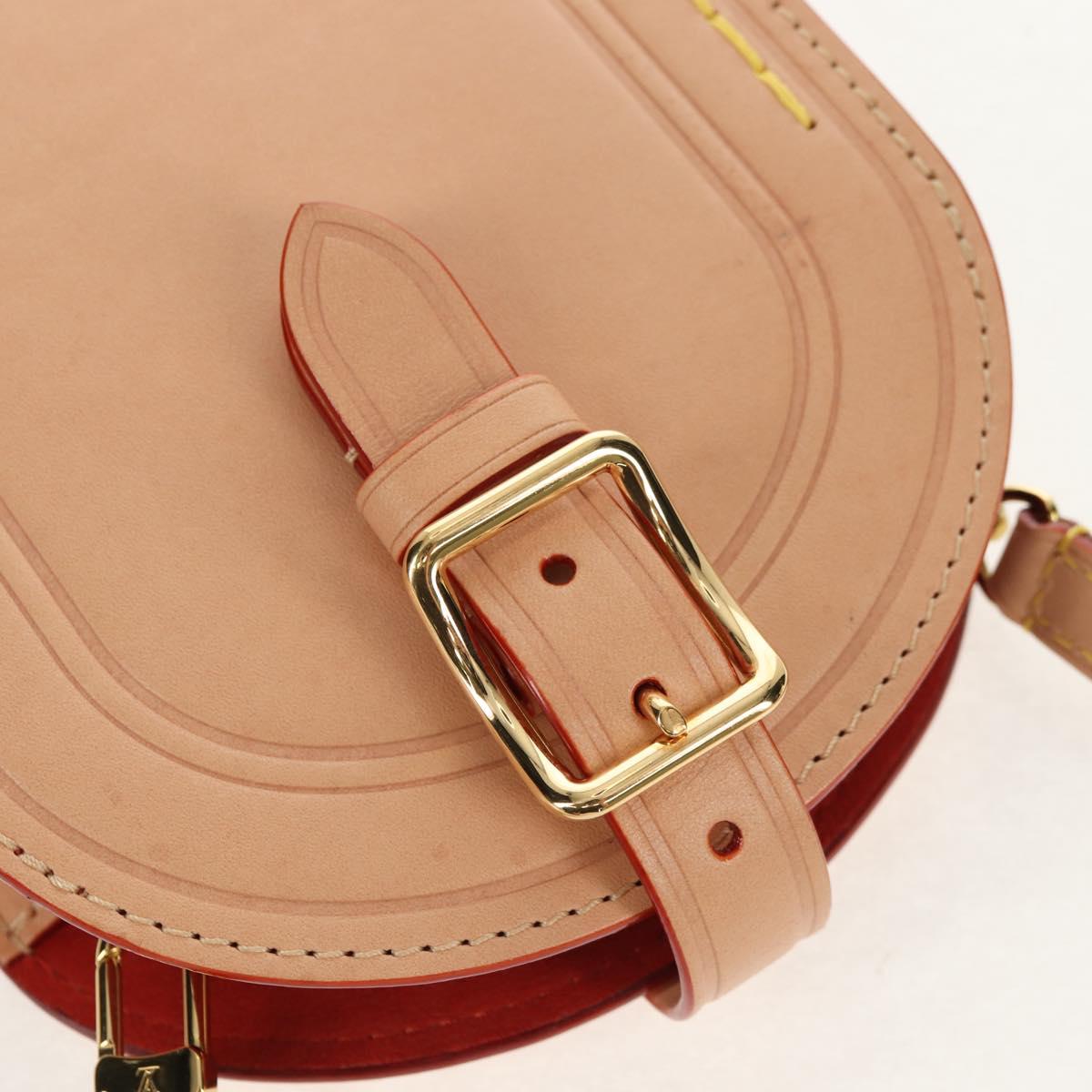 LOUIS VUITTON LV Name Tag XL Clutch Bag Leather Beige M82225 LV Auth 145840SM