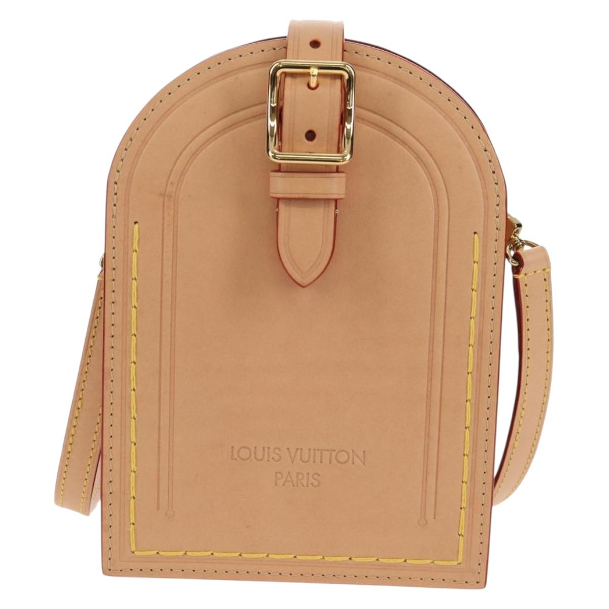 LOUIS VUITTON LV Name Tag XL Clutch Bag Leather Beige M82225 LV Auth 145840SM