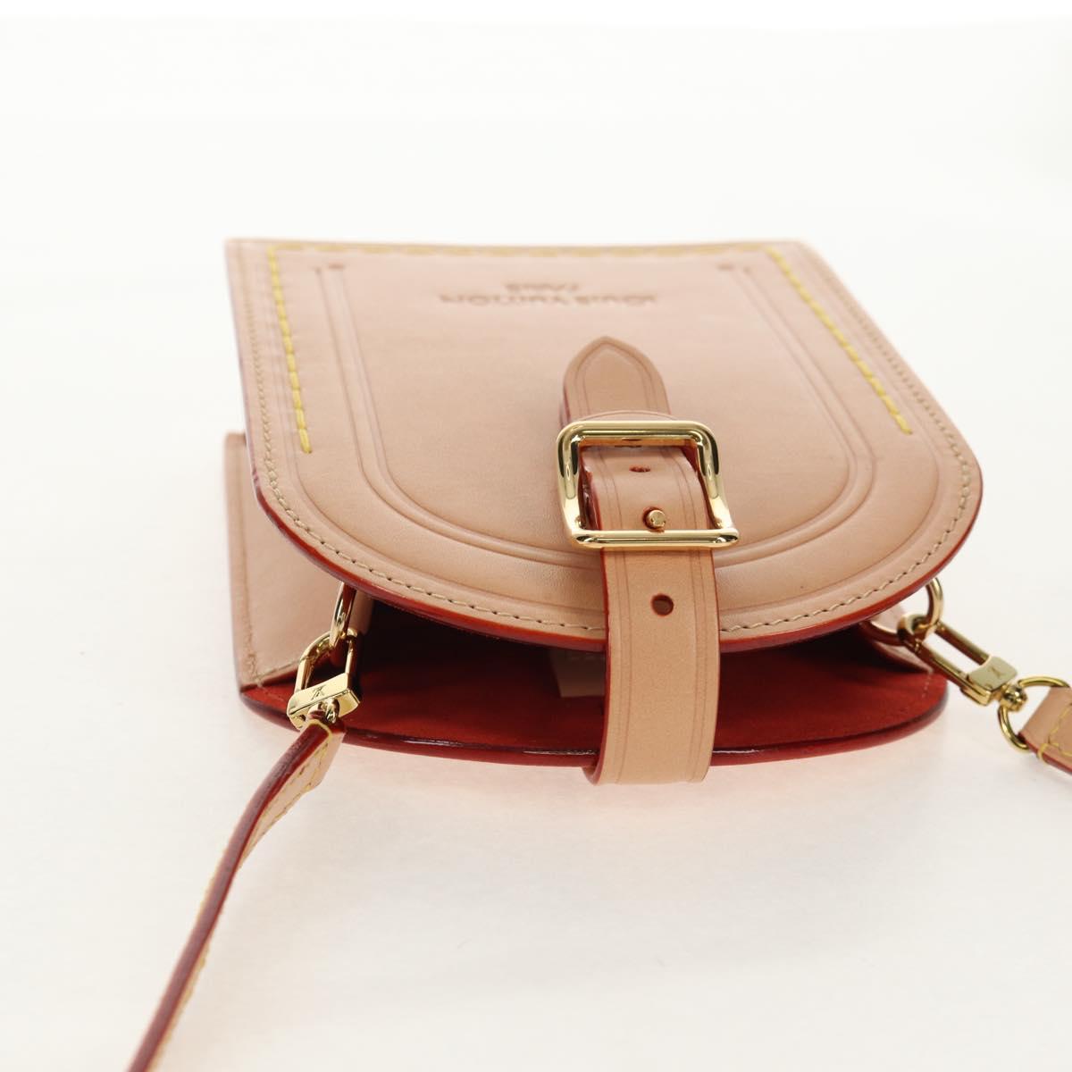 LOUIS VUITTON LV Name Tag XL Clutch Bag Leather Beige M82225 LV Auth 145840SM