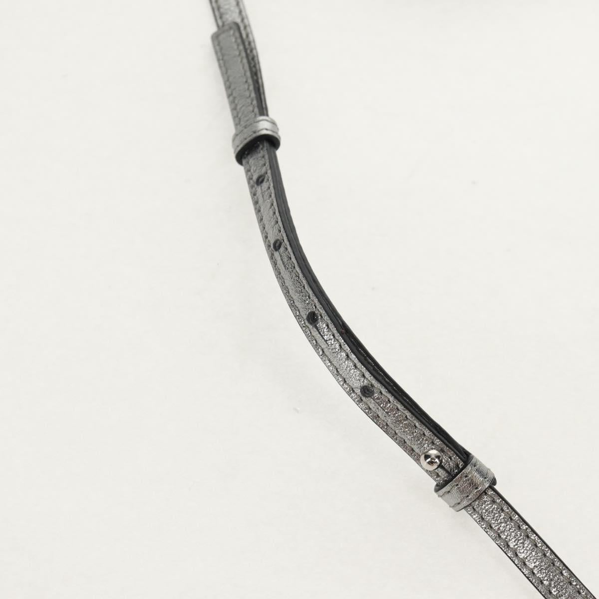 LOEWE Anagram Hand Bag Leather 2way Silver Auth 145842SM