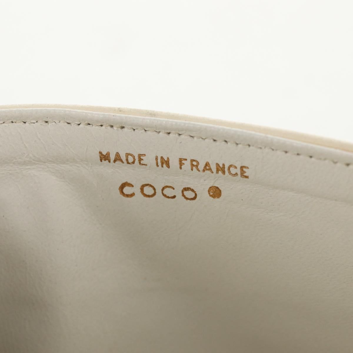 CHANEL Matelasse 23 Double Flap Chain Bag Lamb Skin White Gold CC Auth 145846A