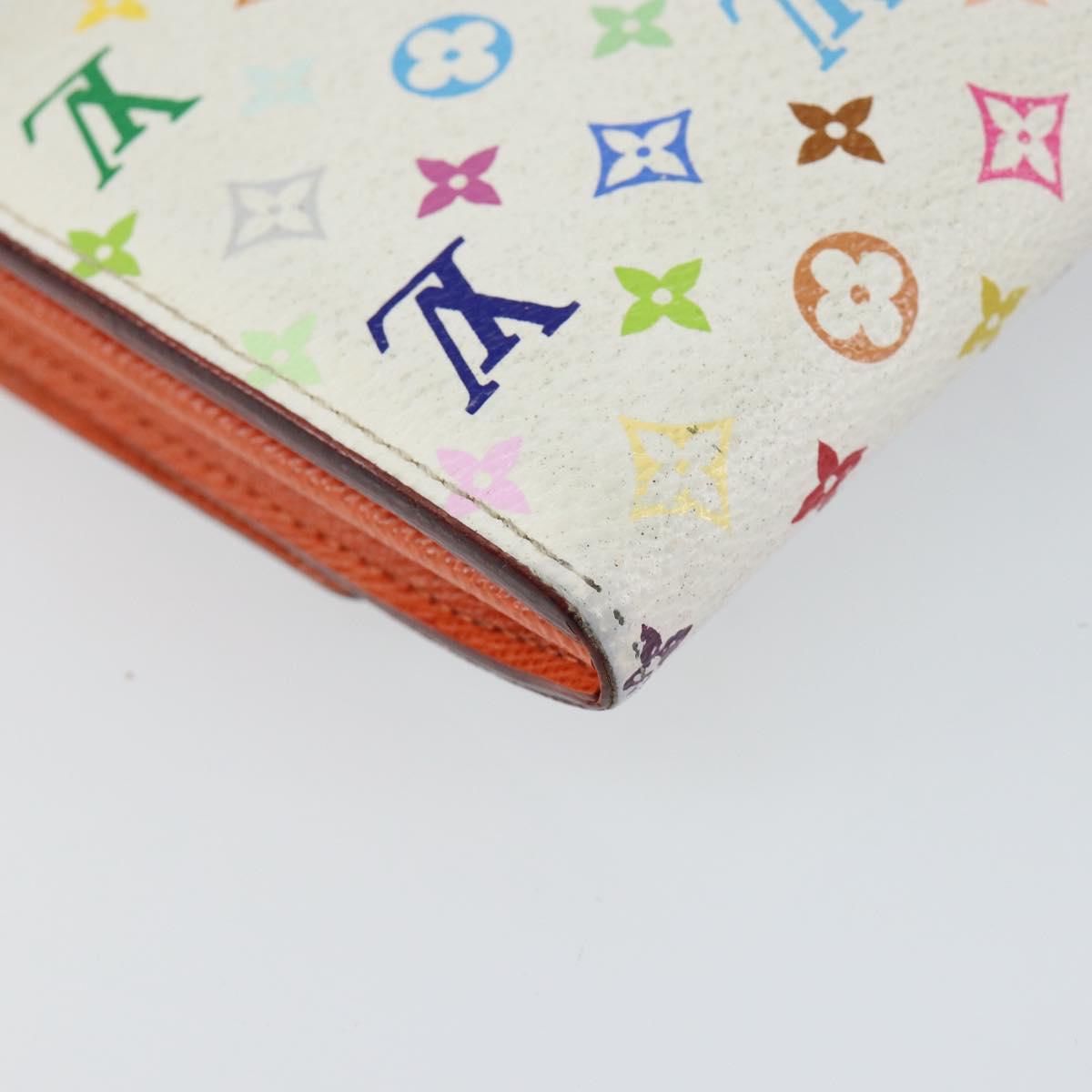 LOUIS VUITTON Multicolor Portefeuille Sarah Long Wallet White M93532 Auth 145847
