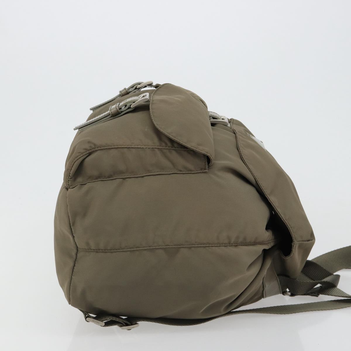 PRADA Backpack Nylon Gray Silver Auth 145848