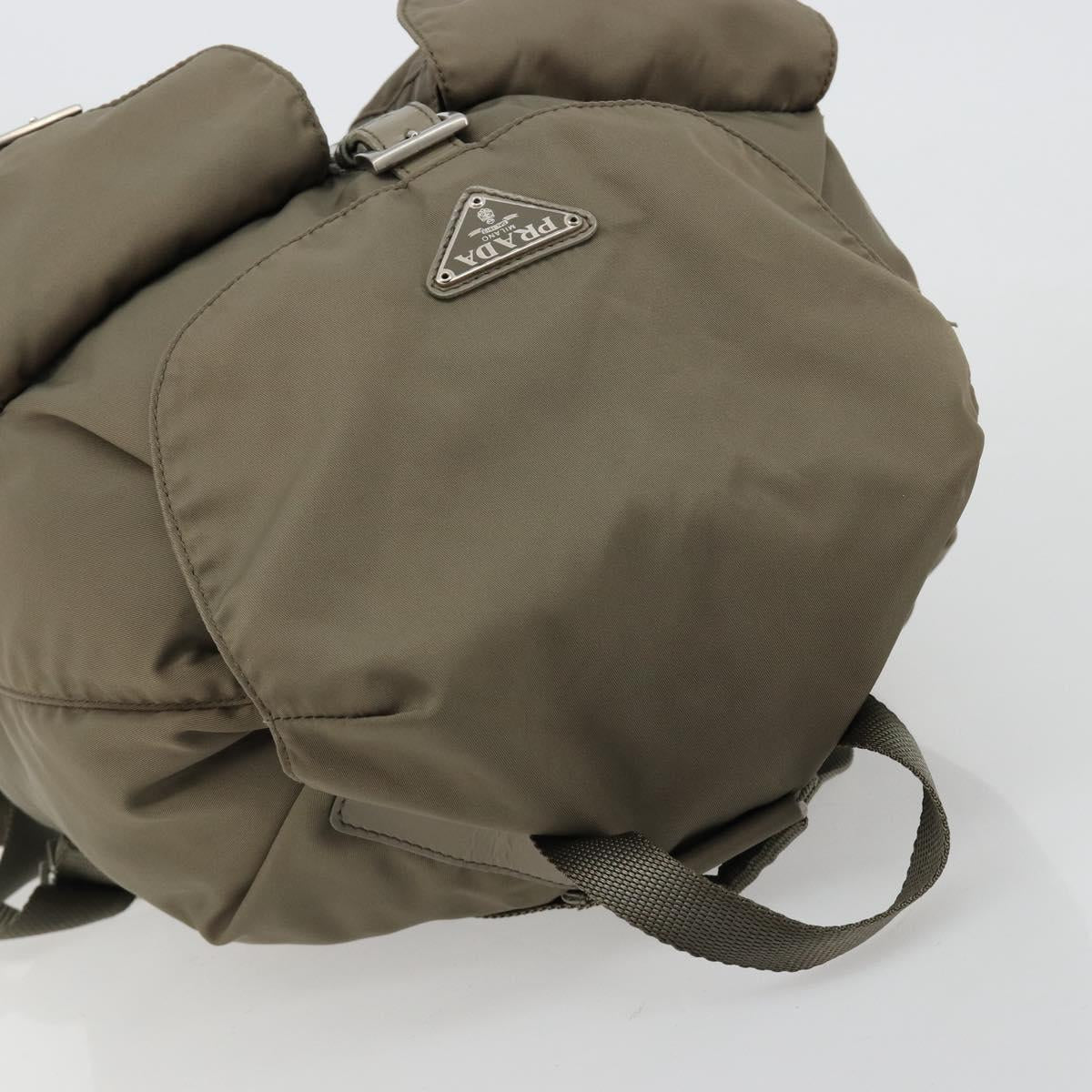 PRADA Backpack Nylon Gray Silver Auth 145848