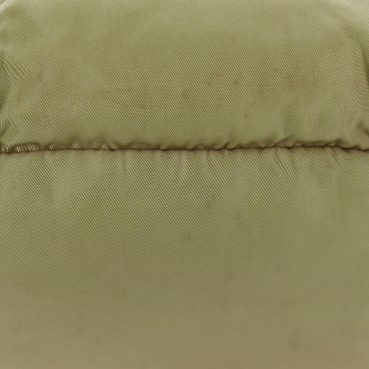 PRADA Backpack Nylon Beige Silver Auth 145849