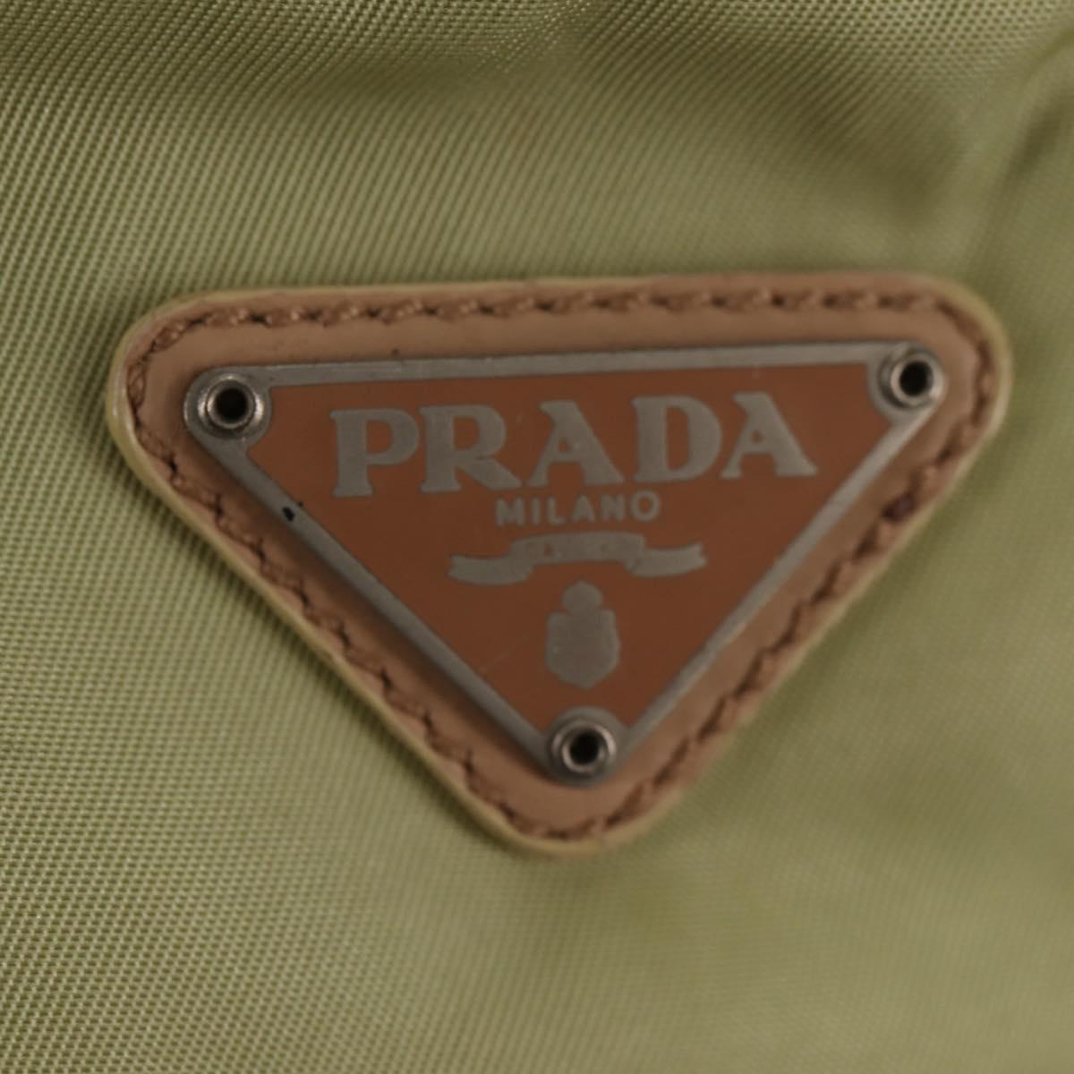 PRADA Backpack Nylon Beige Silver Auth 145849