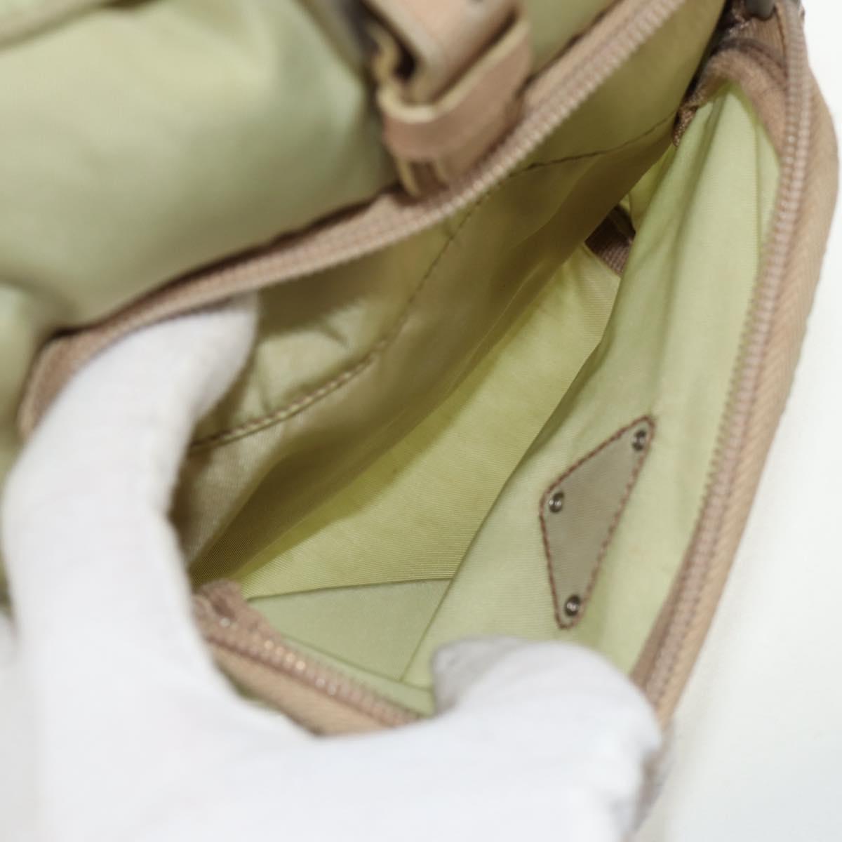 PRADA Backpack Nylon Beige Silver Auth 145849