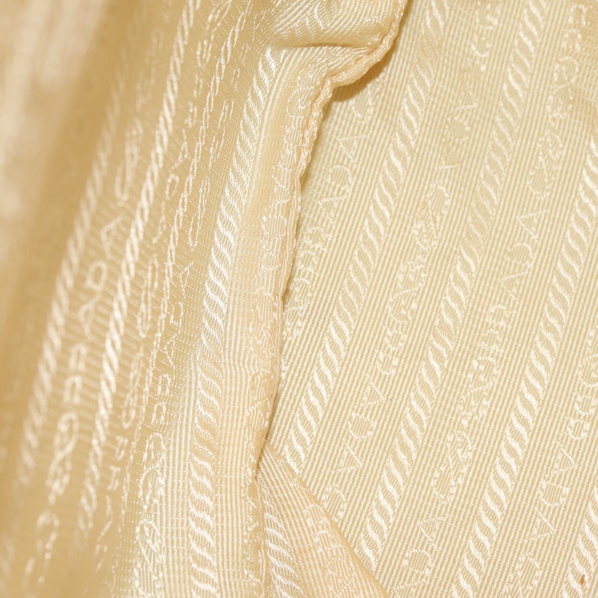 PRADA Backpack Nylon Beige Silver Auth 145849