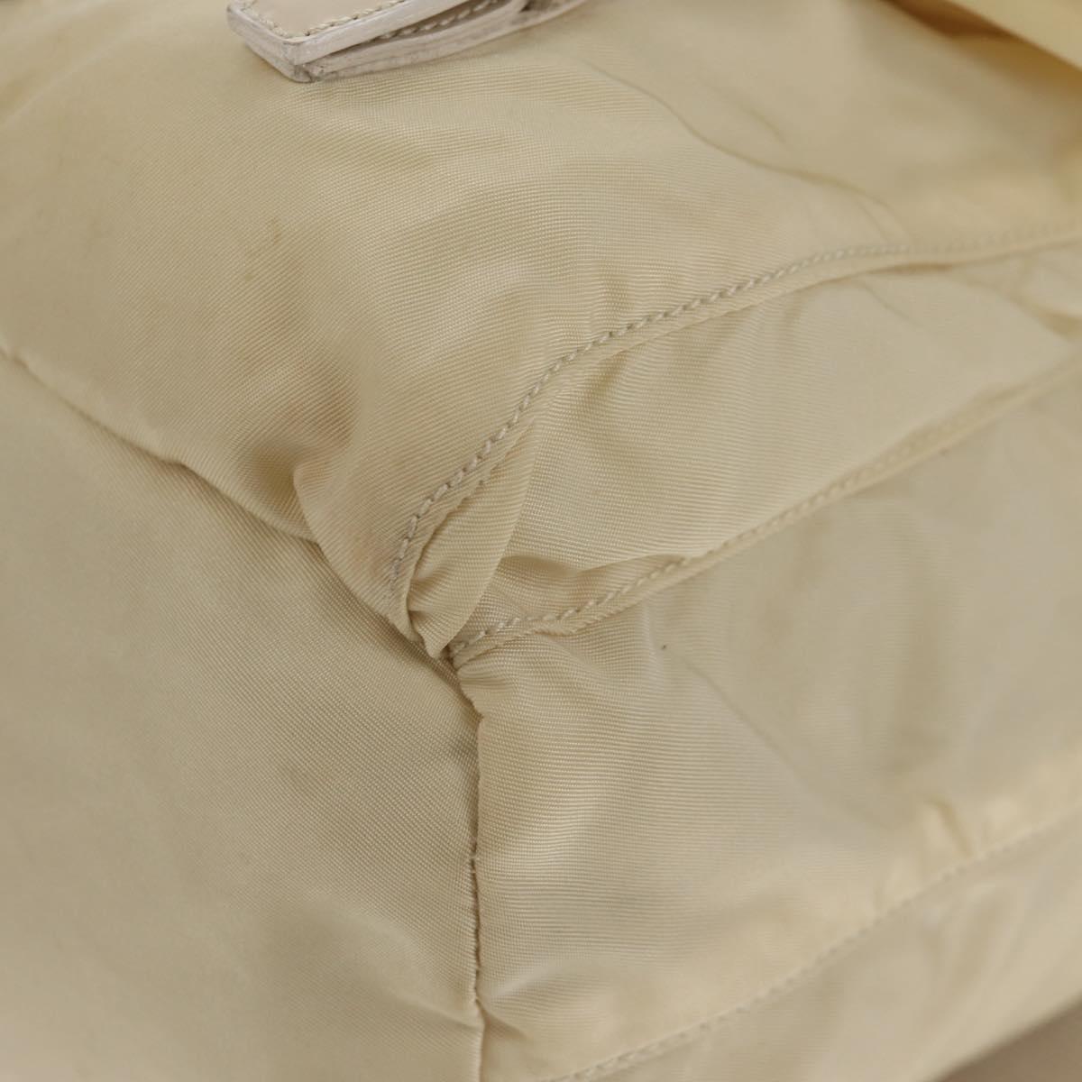 PRADA Backpack Nylon White Silver Auth 145850