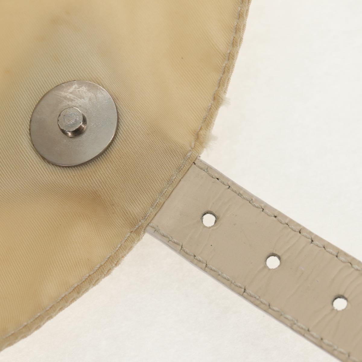 PRADA Backpack Nylon White Silver Auth 145850