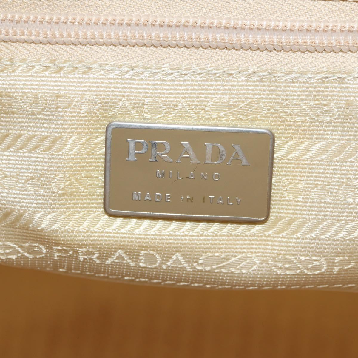 PRADA Backpack Nylon White Silver Auth 145850