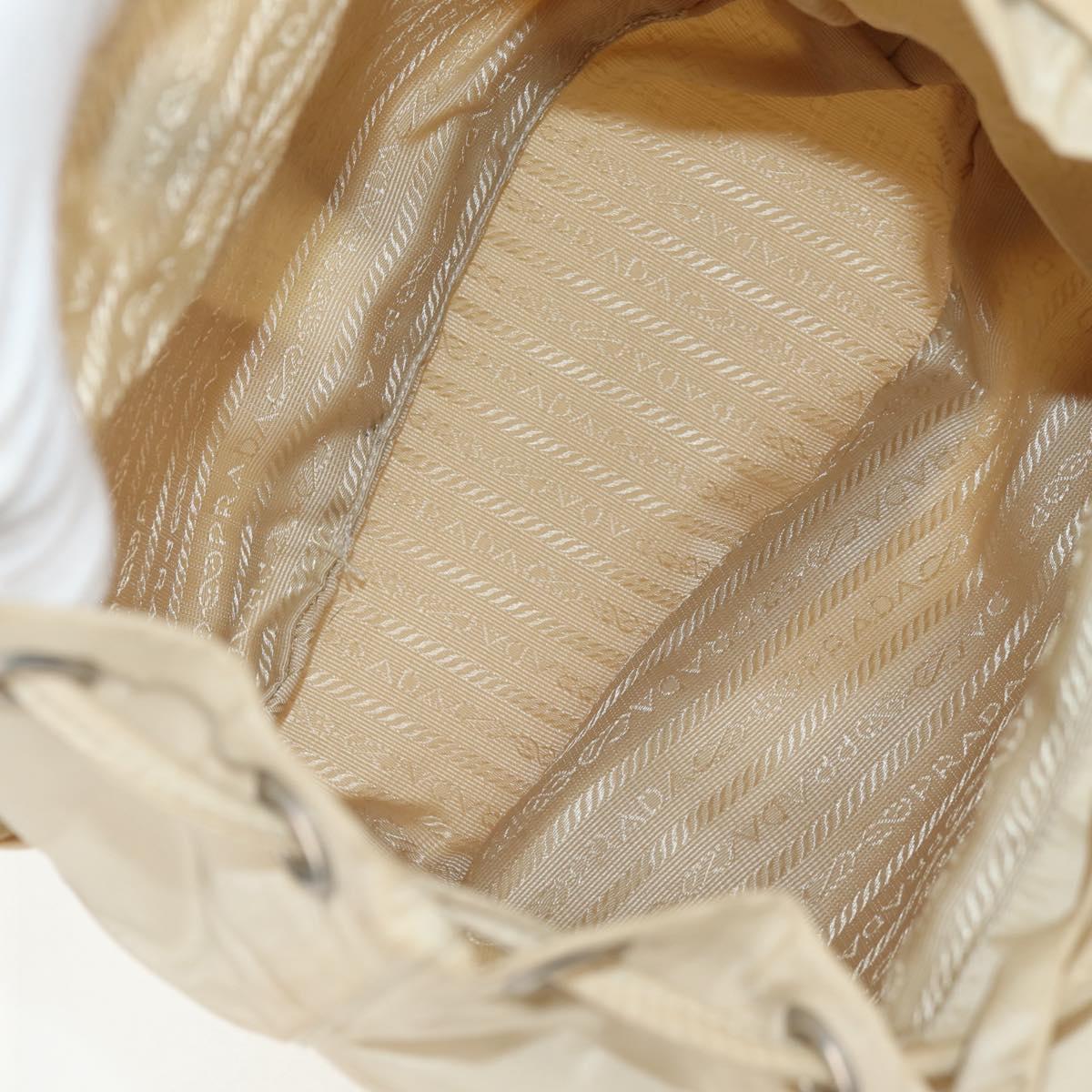 PRADA Backpack Nylon White Silver Auth 145850