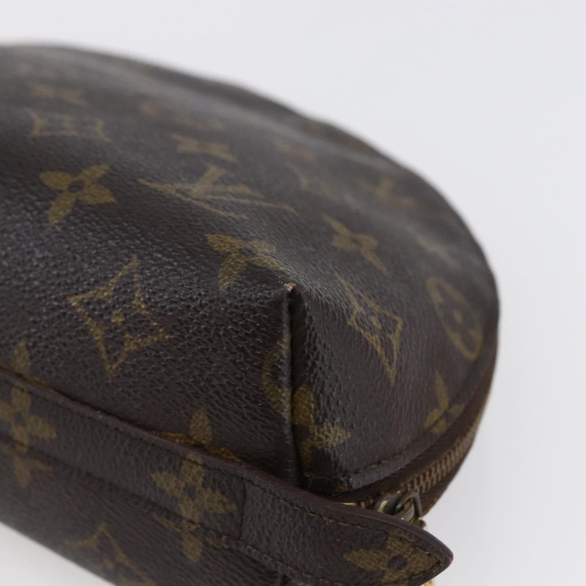 LOUIS VUITTON Monogram Trousse Demi Ronde Cosmetic Pouch M47520 LV Auth 145856