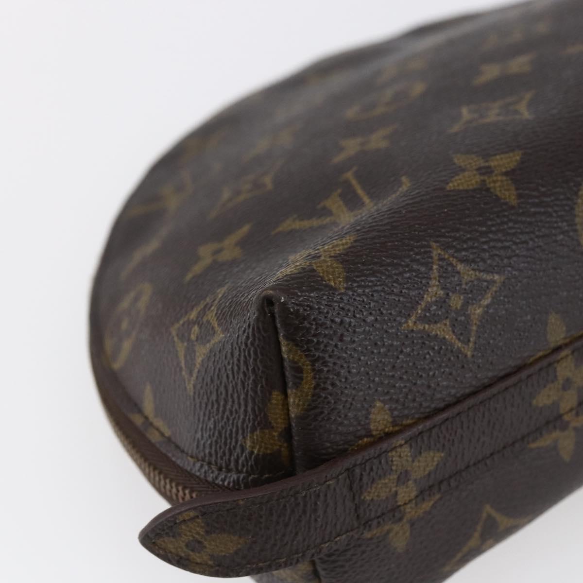 LOUIS VUITTON Monogram Trousse Demi Ronde Cosmetic Pouch M47520 LV Auth 145856