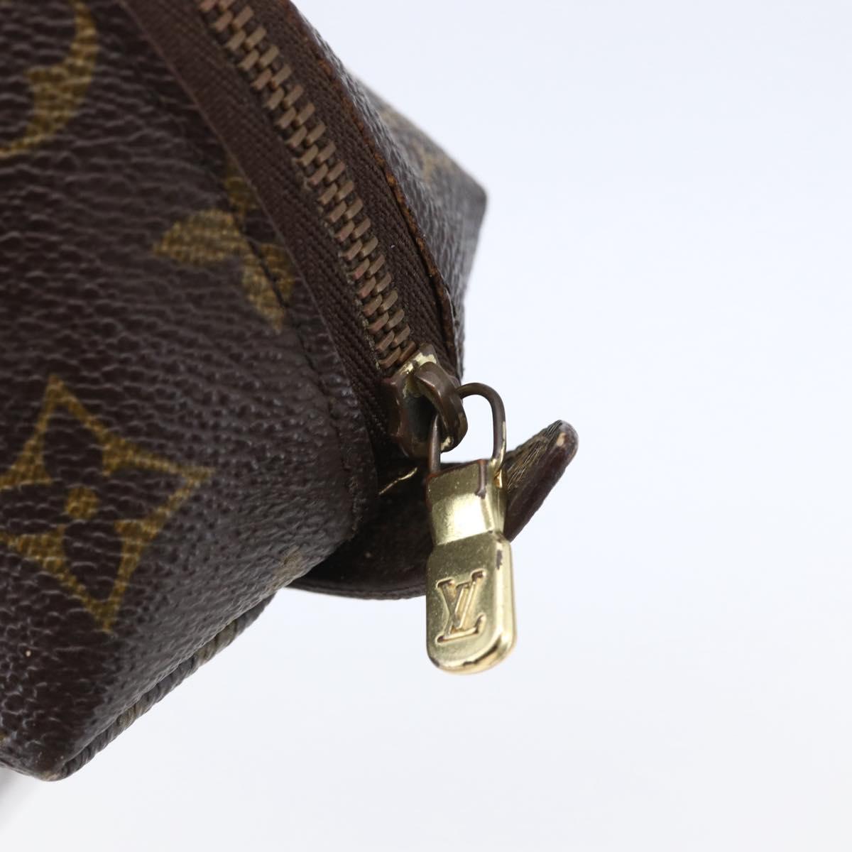 LOUIS VUITTON Monogram Trousse Demi Ronde Cosmetic Pouch M47520 LV Auth 145856